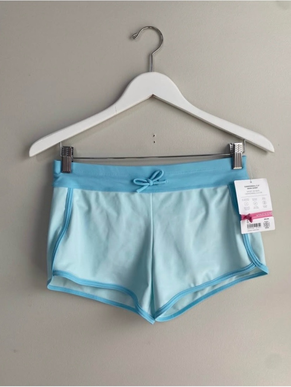 Athleta Cannonball 2.5 inch Light Blue & Aqua Girls Swim Shorts